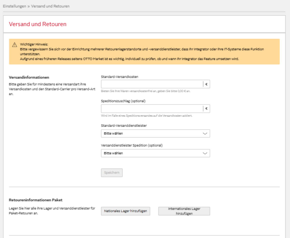 Screenshot von der Artikeldatenpflege